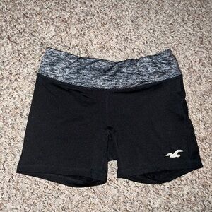 Hollister Athletic Shorts, Small, Black with a grey band